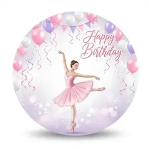 تم تولد دخترانه بالرین با رقص باله و بادکنک‌های صورتی