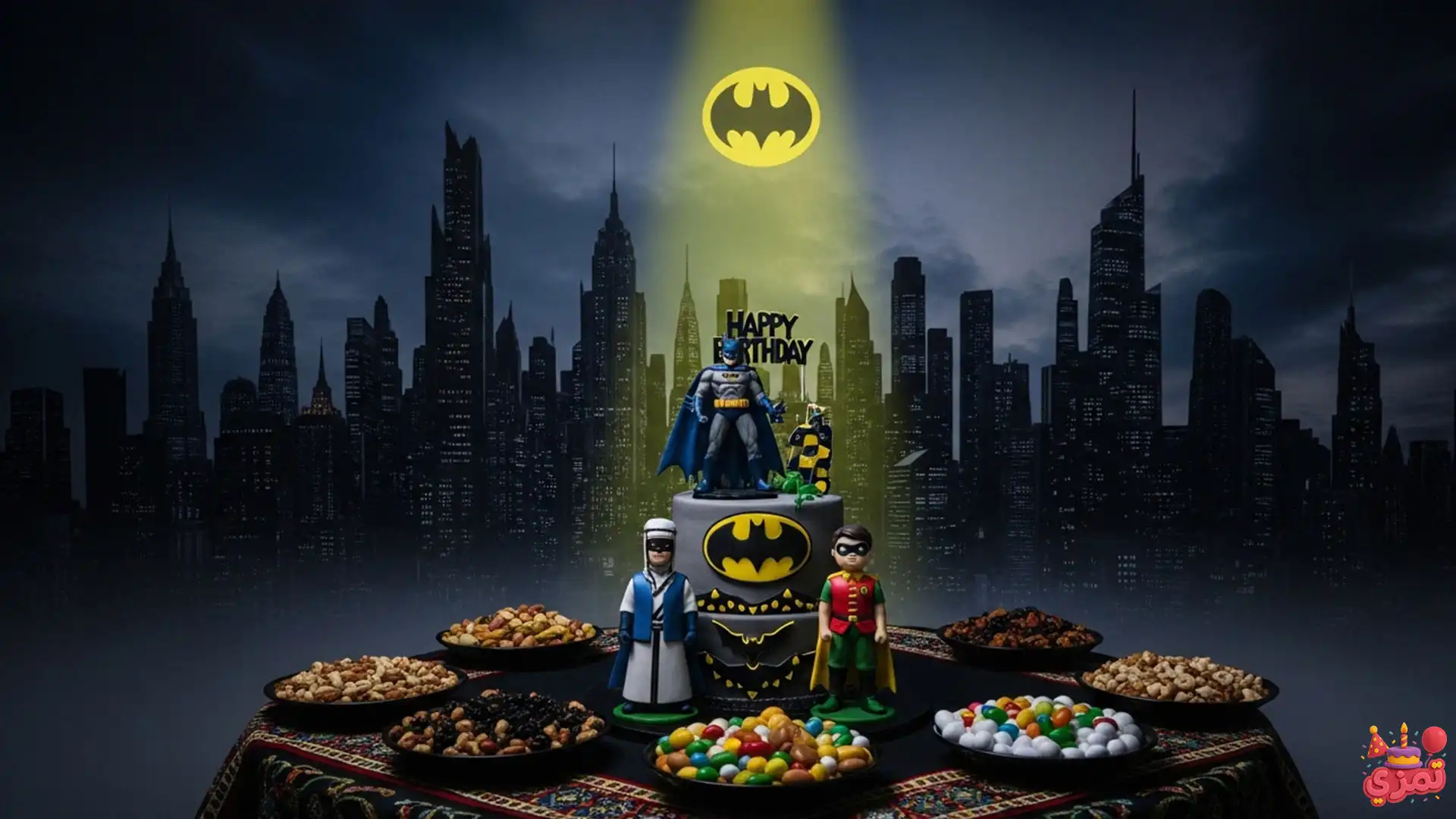 تم تولد پسرانه بتمن دکور گاتهام تم تولد پسرانه بتمن با دکور گاتهام