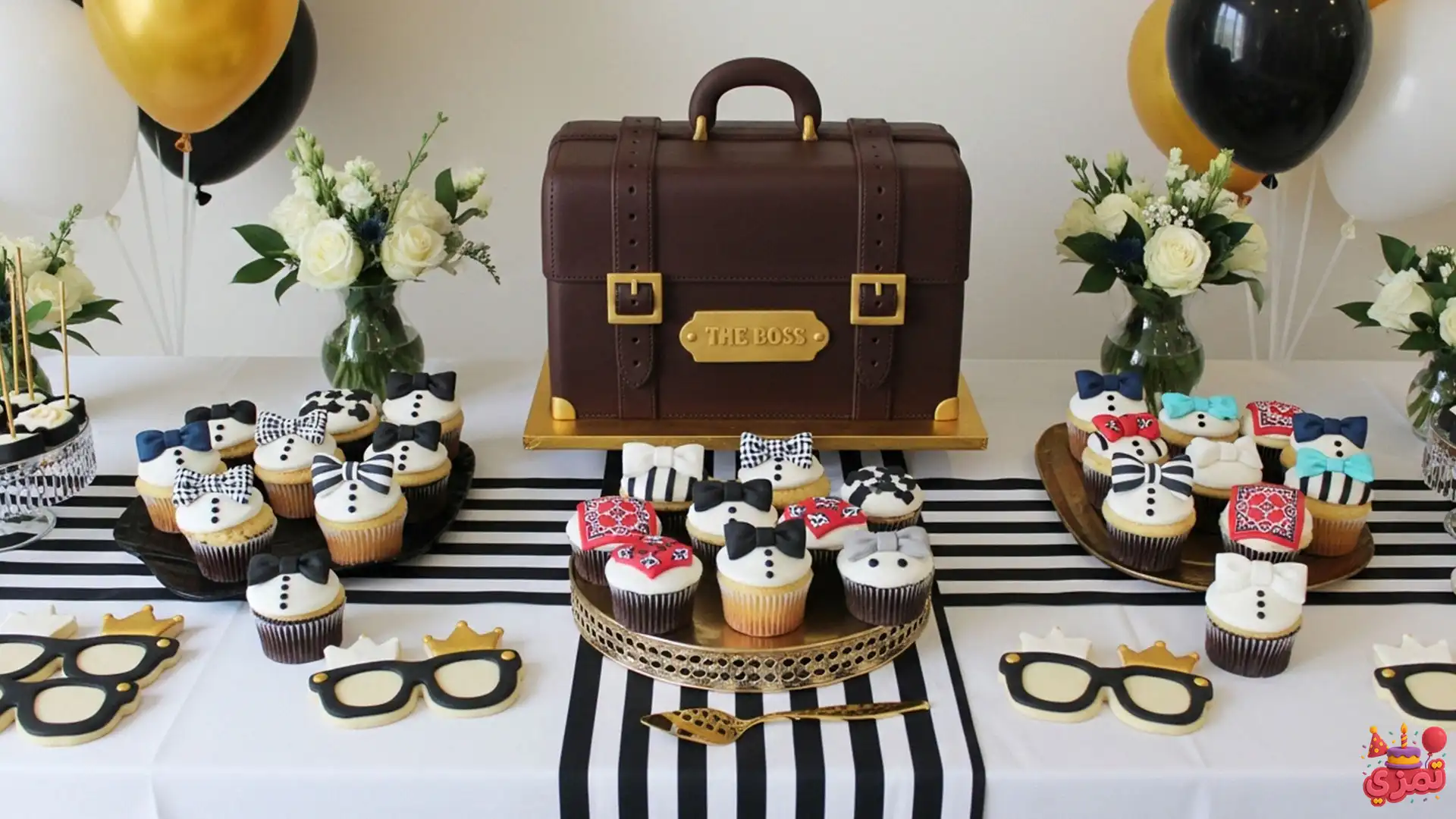 تم تولد پسرانه بچه رئیس میز پذیرایی