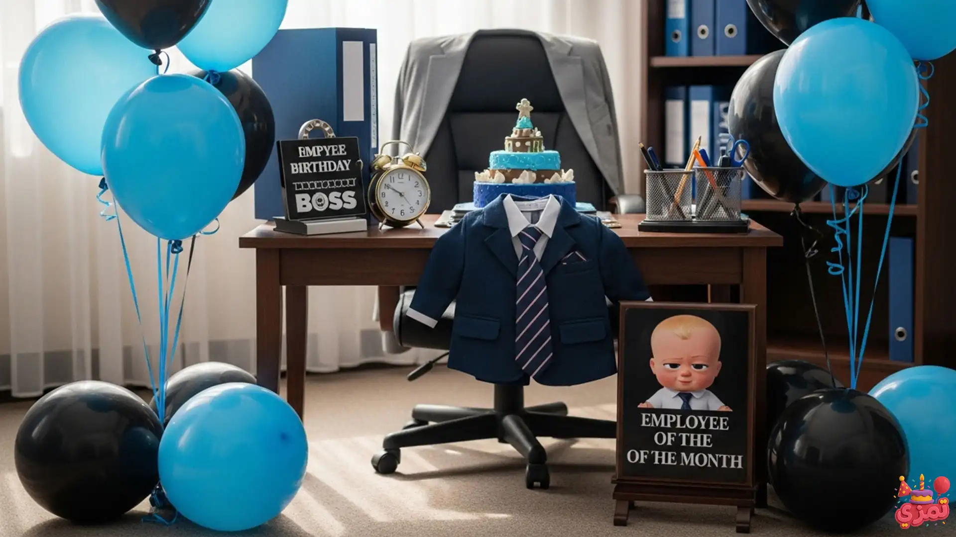 تم تولد پسرانه بچه رئیس دکوراسیون