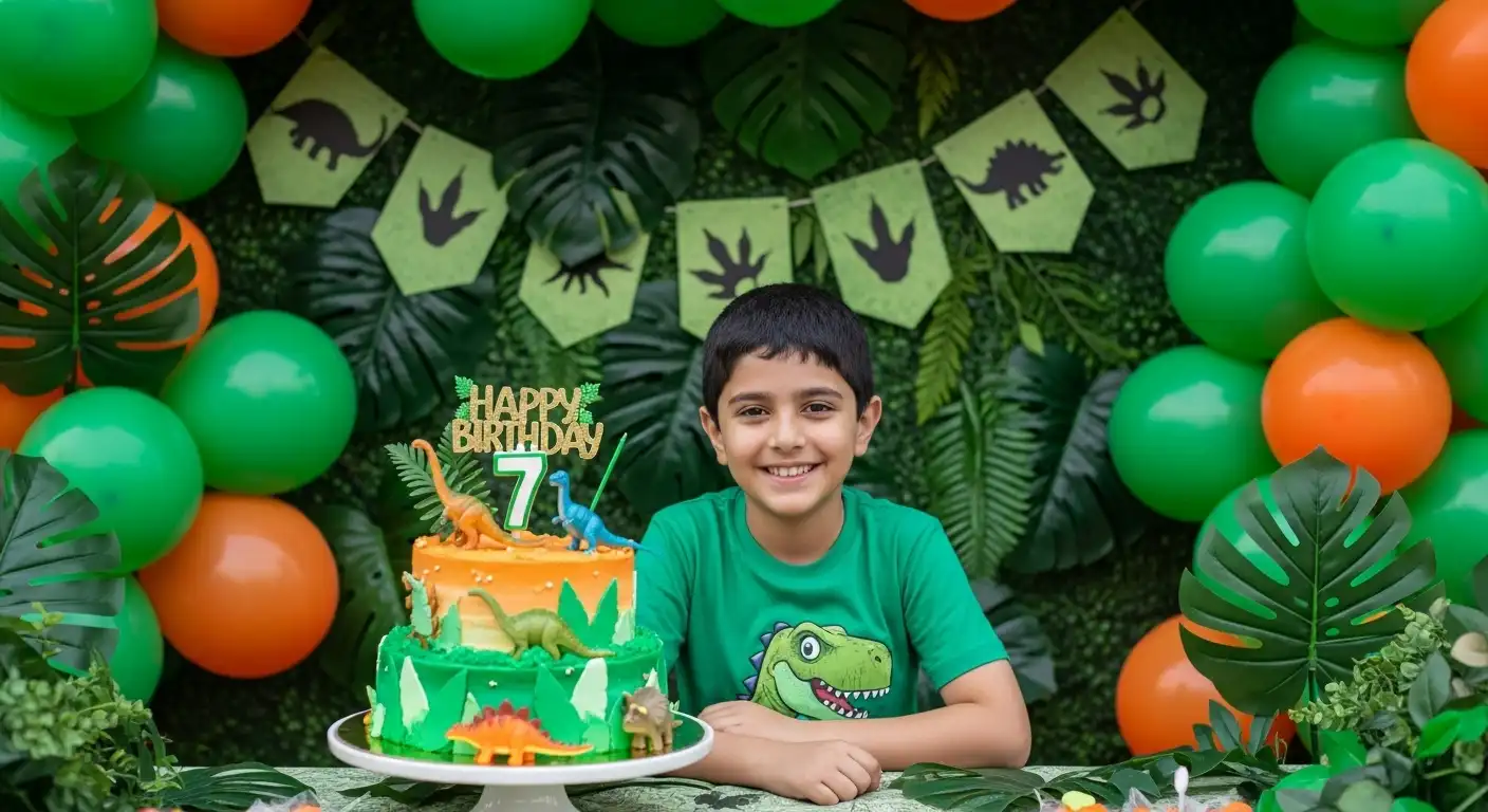 تم تولد ۷ سالگی با دایناسورها