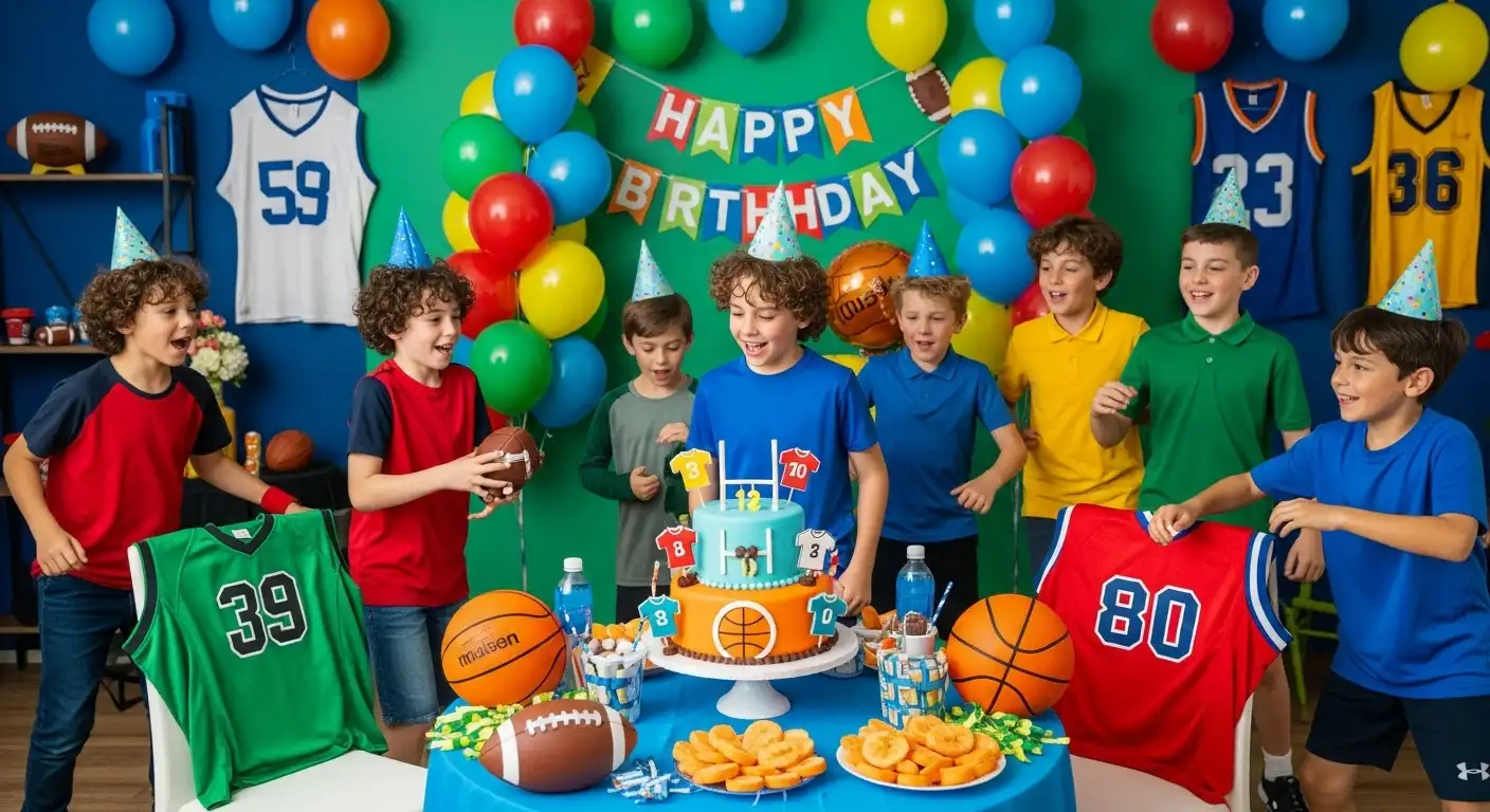 جشن تولد پسرانه با تم ورزشی و بادکنکهای رنگی