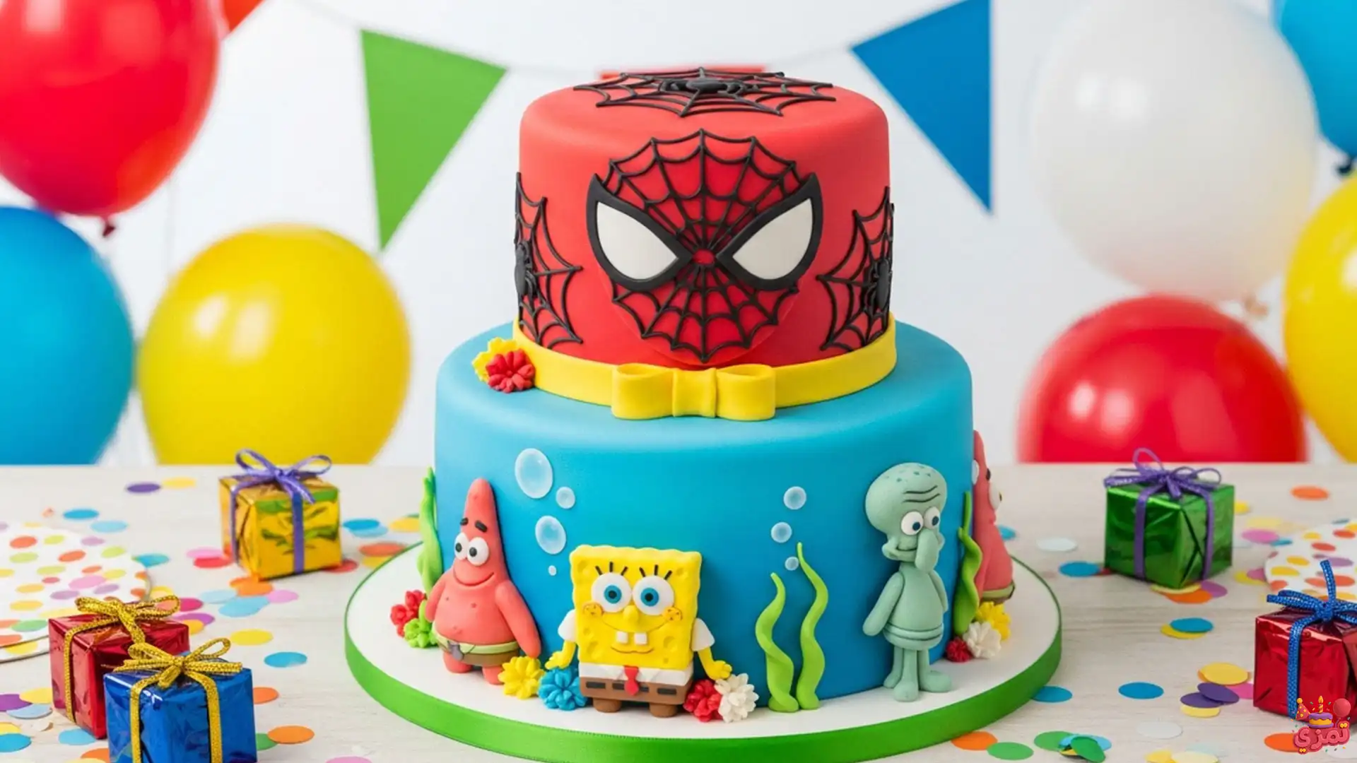 تم تولد پسرانه شخصیت کارتونی کیک کیک تولد کارتونی پسرانه