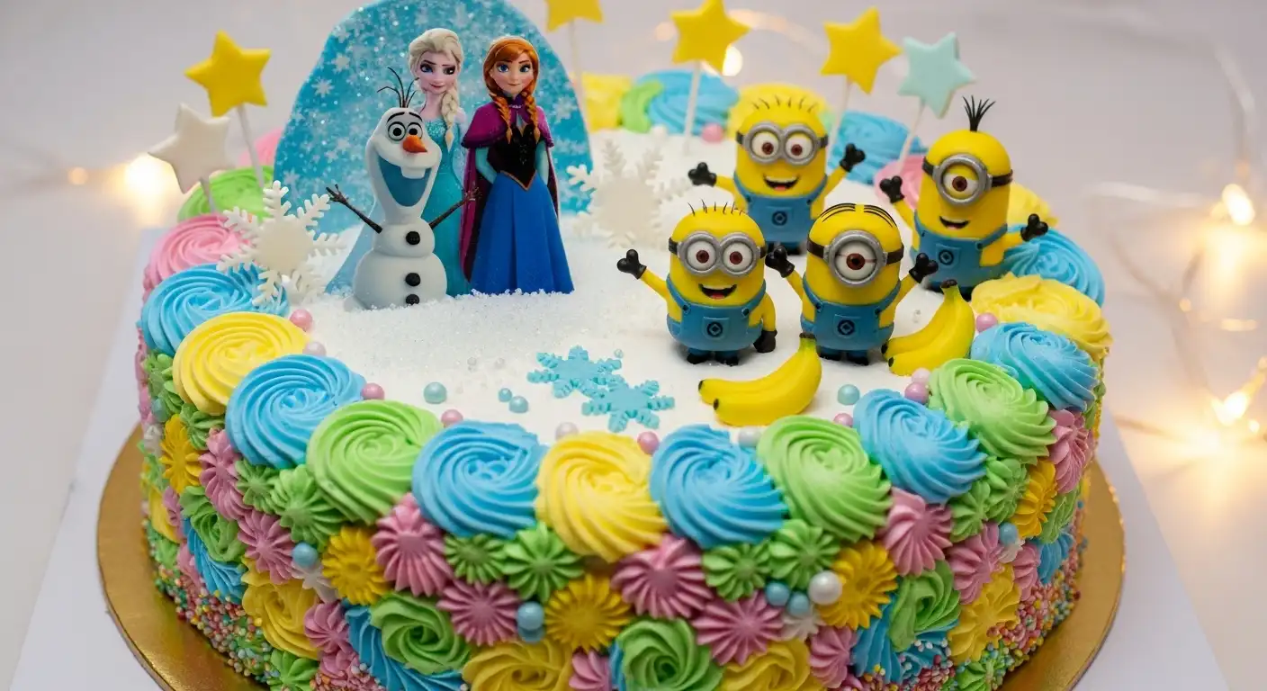 کیک تولد کارتونی با طرح شخصیت محبوب
