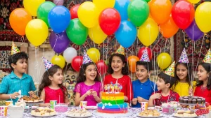 تم تولد دخترانه رنگارنگ