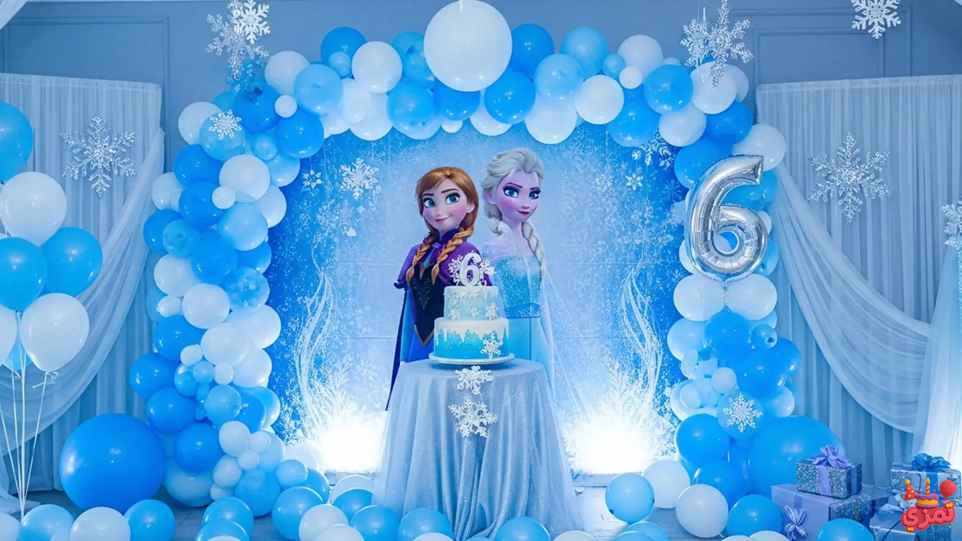 تم تولد ۶ سالگی دخترانه فروزن تم تولد ۶ سالگی دخترانه فروزن با السا و آنا