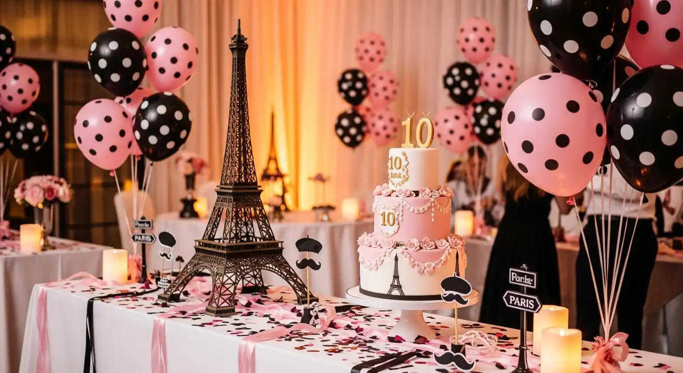 تم تولد ۱۰ سالگی دخترانه با تم پاریس