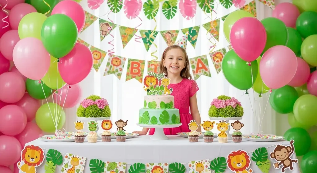 جشن تولد دخترانه با تم حیوانات رنگارنگ