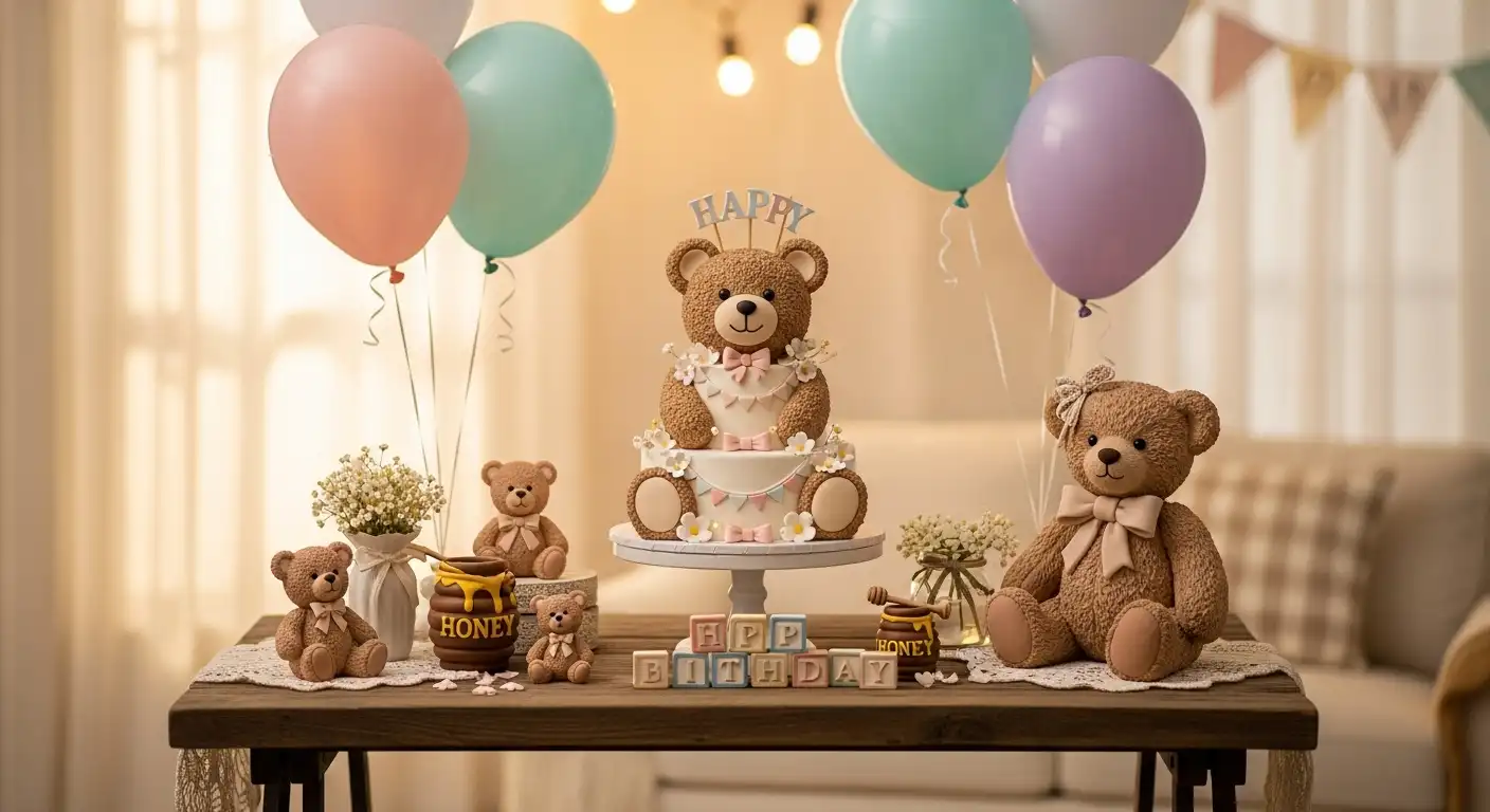 جشن تولد دخترانه با تم خرس تدی