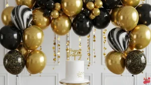 تم تولد پسرانه طلایی مشکی