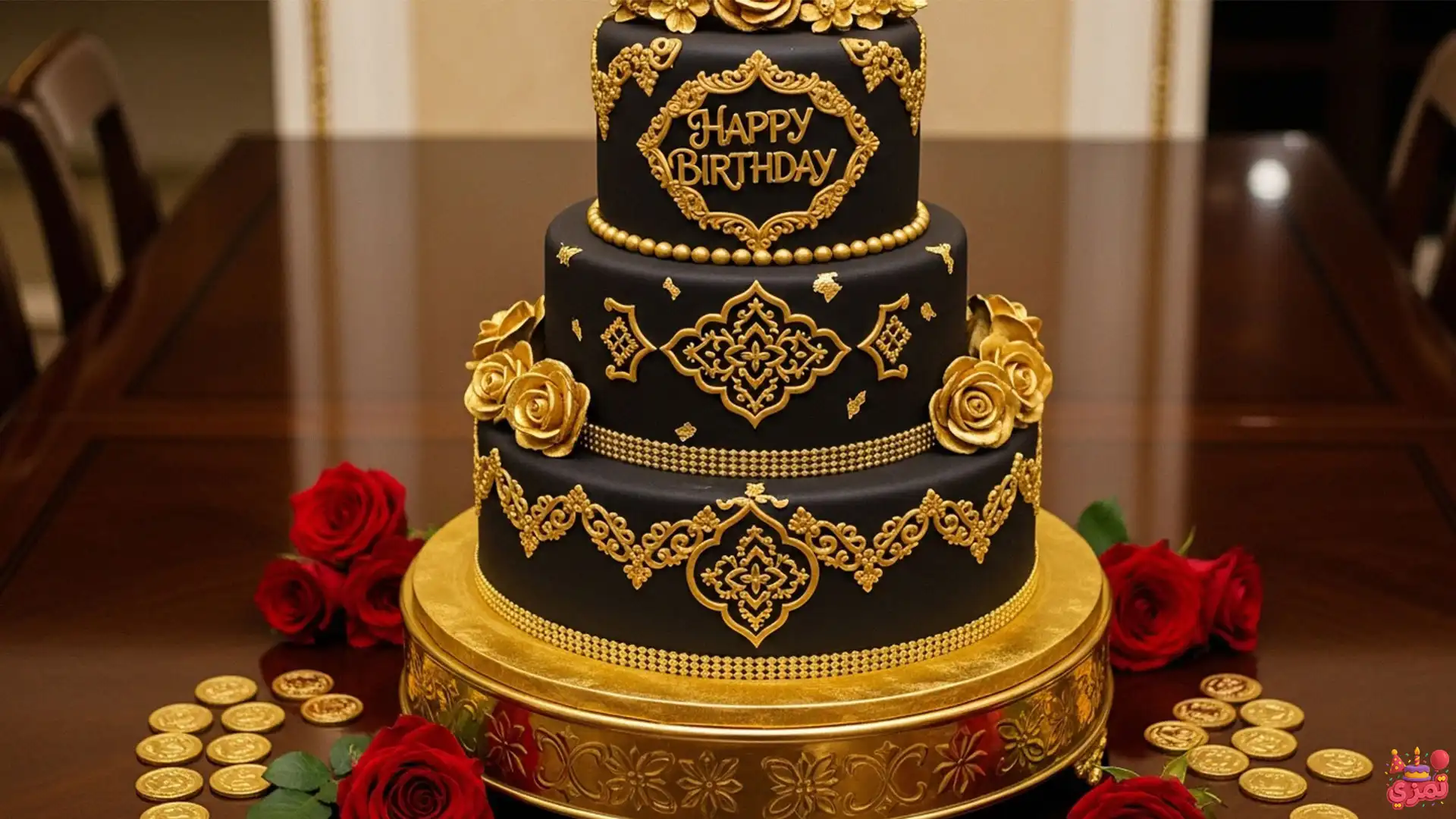 تم تولد پسرانه طلایی کیک کیک تم تولد پسرانه طلایی