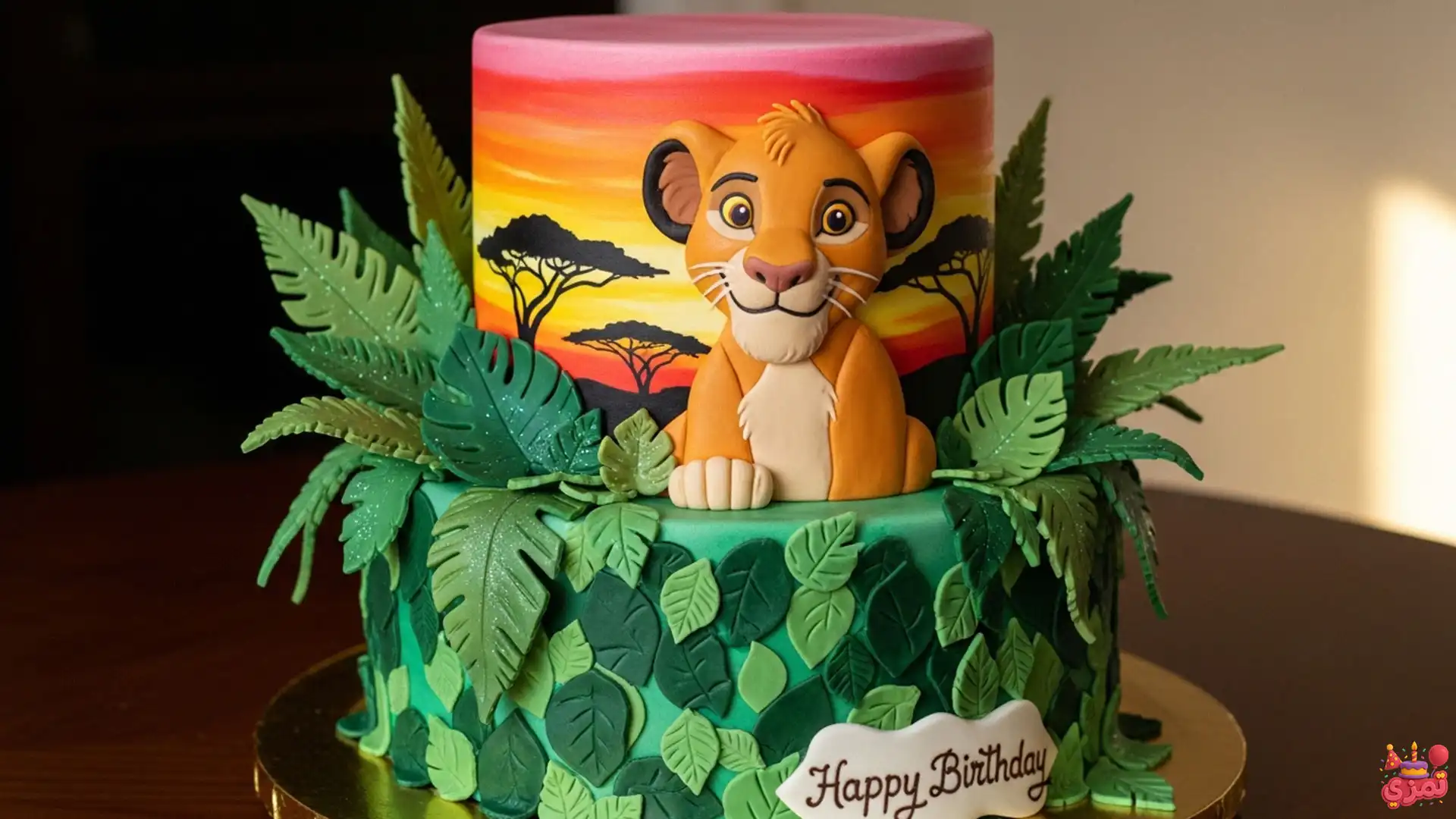 تم تولد پسرانه شیر شاه کیک سیمبا کیک تم تولد پسرانه شیر شاه