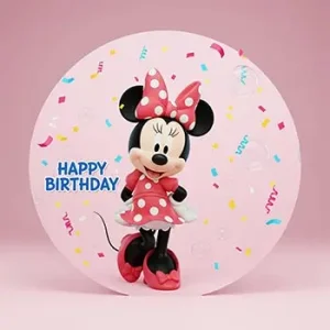 تم تولد دخترانه مینی موس با لباس صورتی خالدار