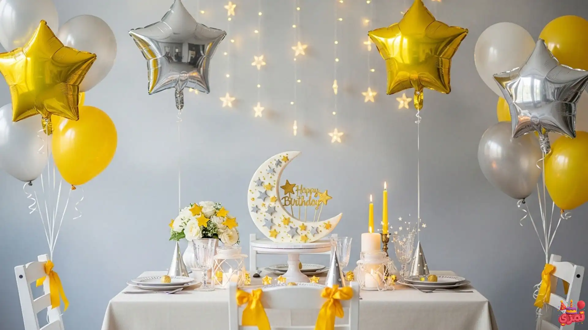 تم تولد دخترانه ماه و ستاره تم تولد دخترانه ماه و ستاره