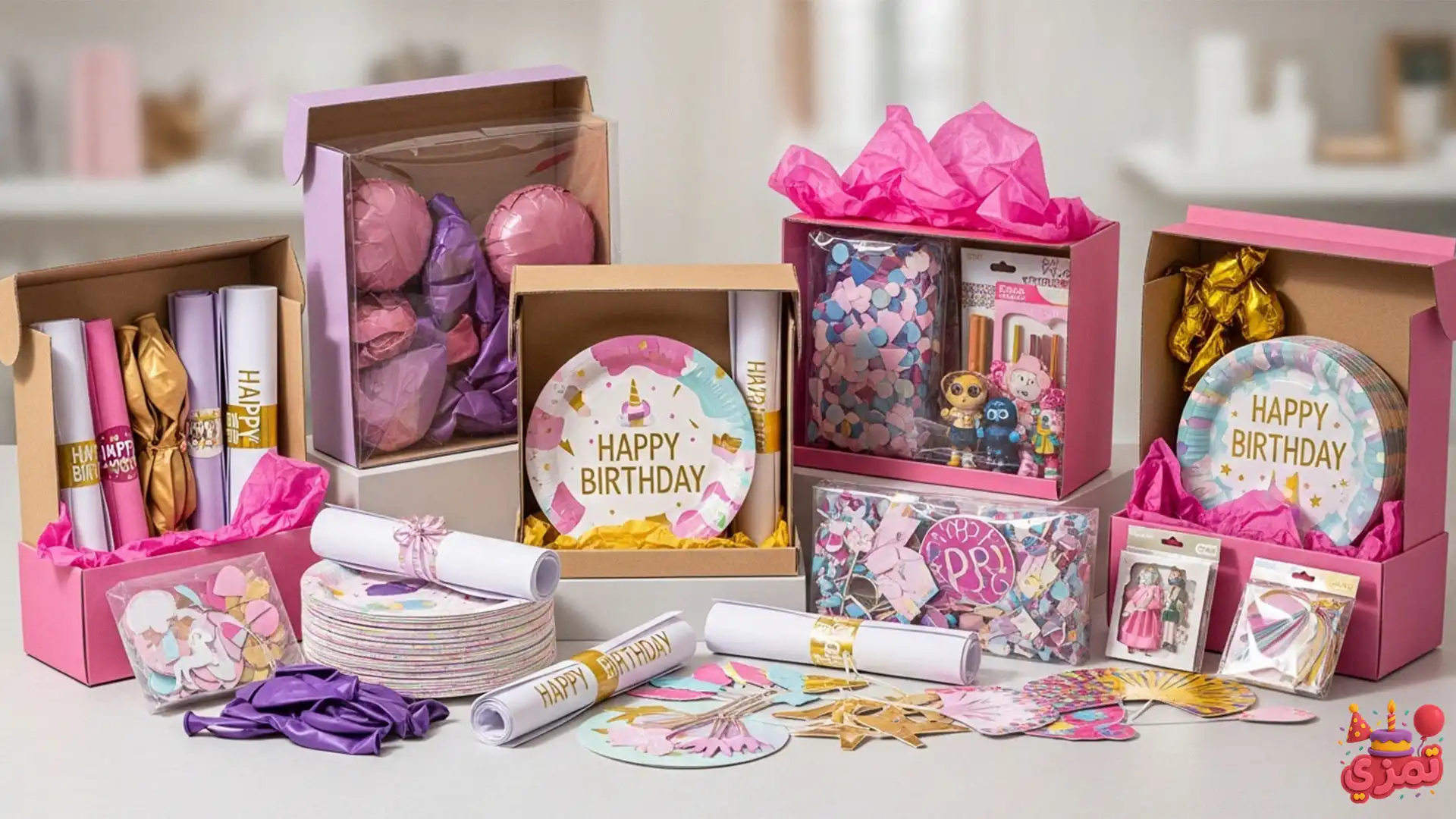 پکیج خرید آنلاین تم تولد دخترانه از تمزی