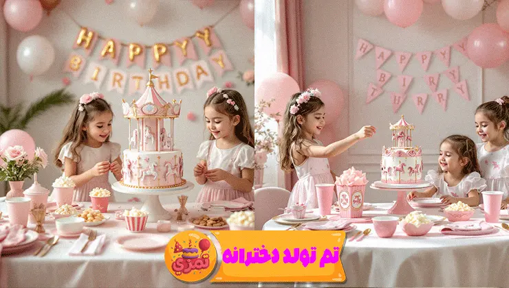 تم کراسل صورتی – دکور جشن رویایی