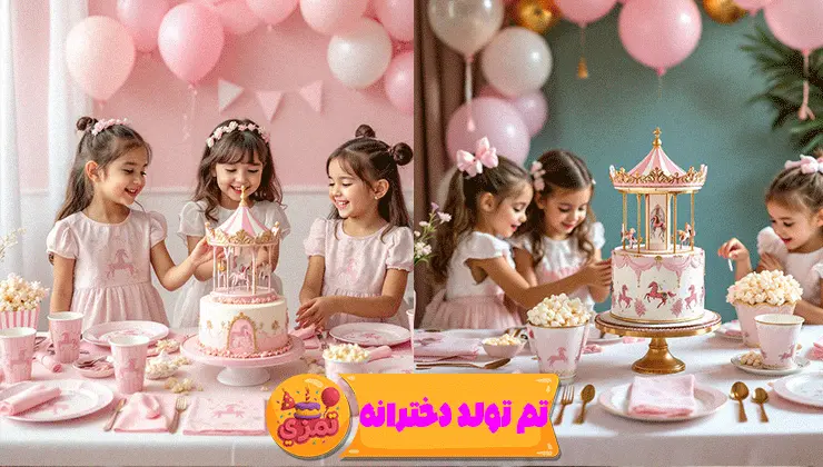 میز کیک تم چرخوفلک – تاپر و ریسه هماهنگ