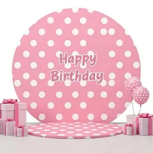 تم تولد دخترانه خالدار صورتی با دکور جشن و هدایا