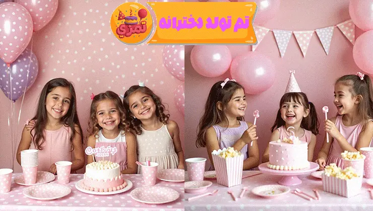 تم خالدار صورتی – ظروف طرحدار هماهنگ