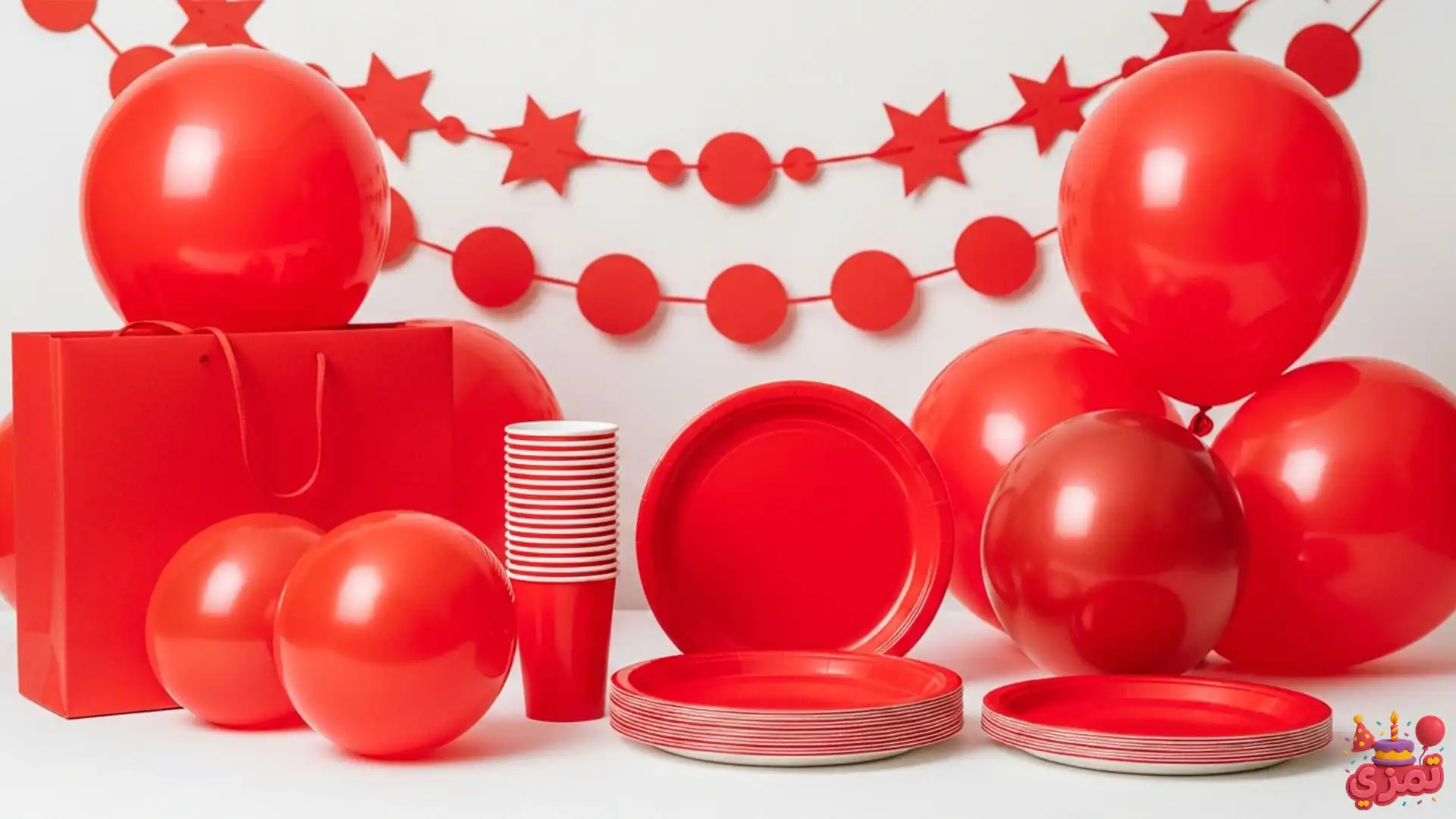 پکیج کامل تم تولد بزرگسال قرمز
