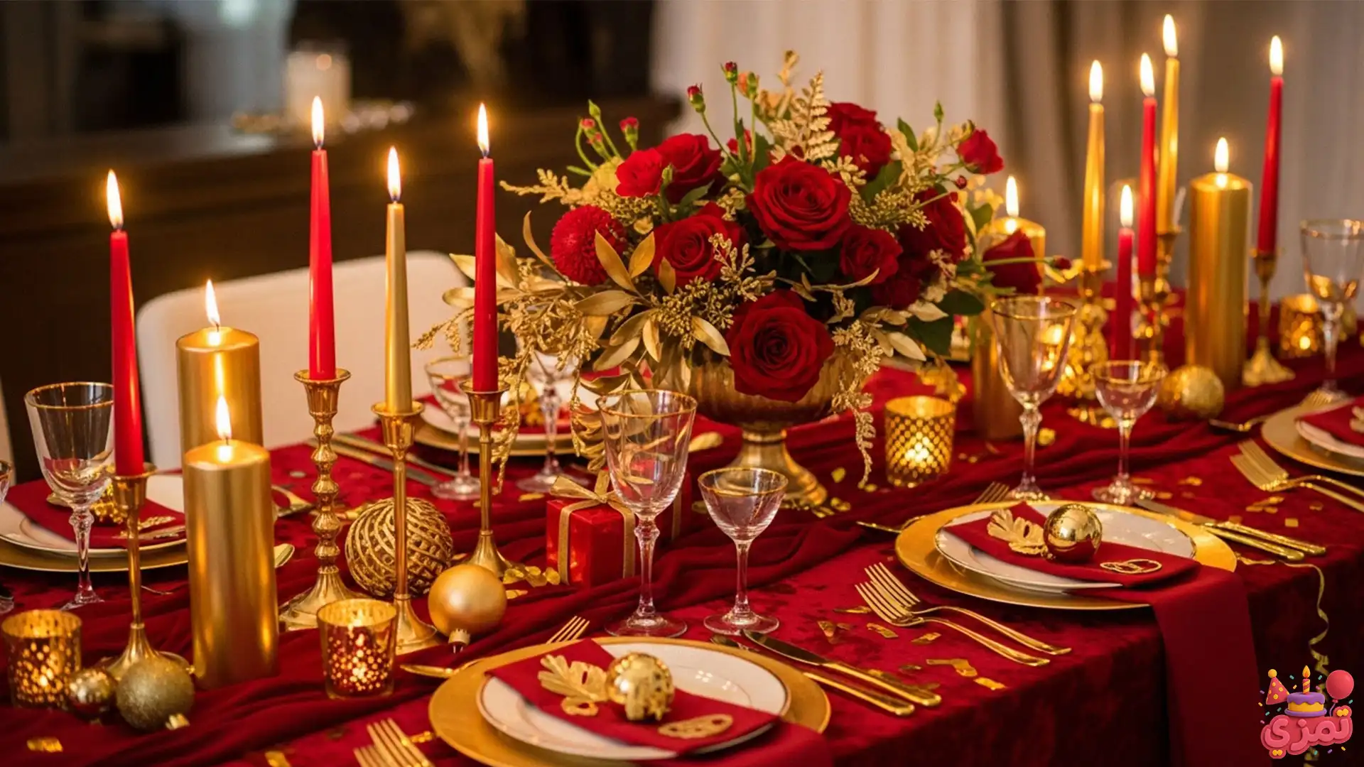 میز پذیرایی تم تولد بزرگسال قرمز