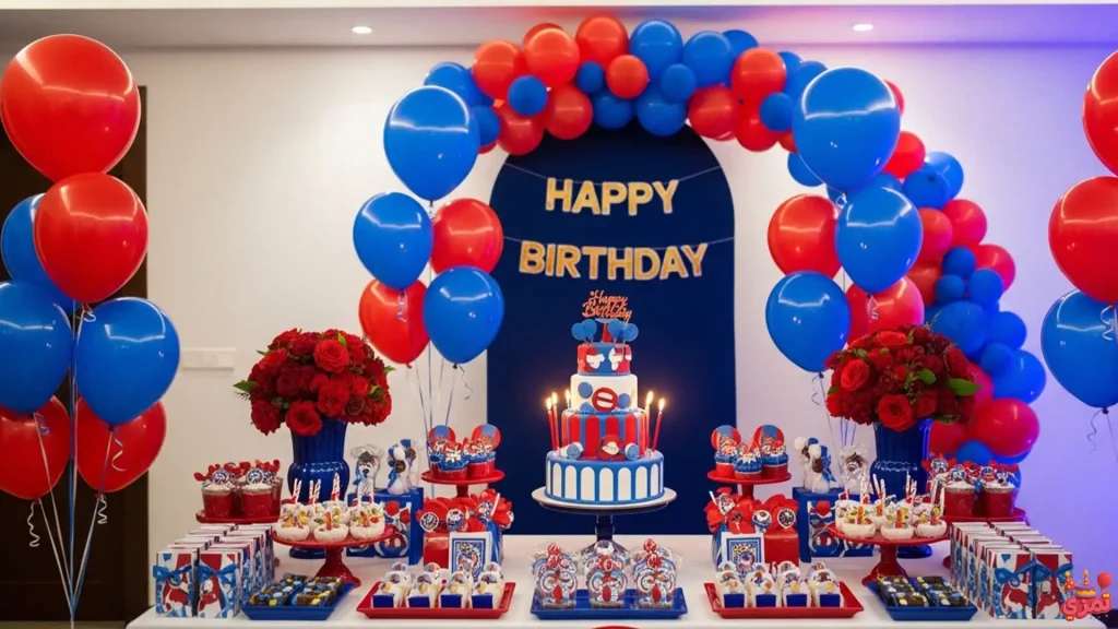 تم تولد پسرانه قرمز و آبی