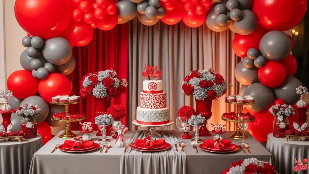 تم تولد دخترانه قرمز طوسی