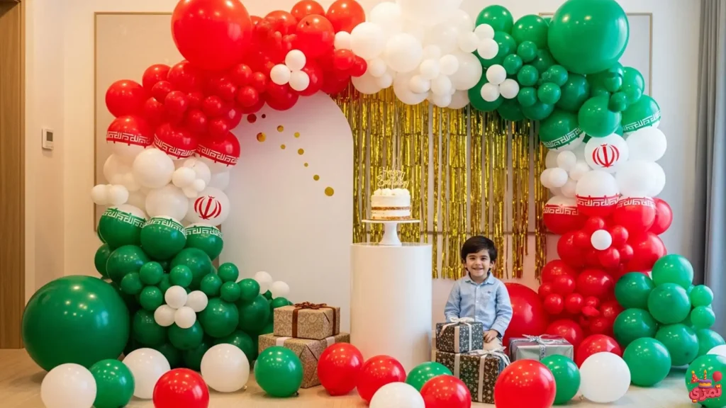 تم تولد پسرانه قرمز سفید