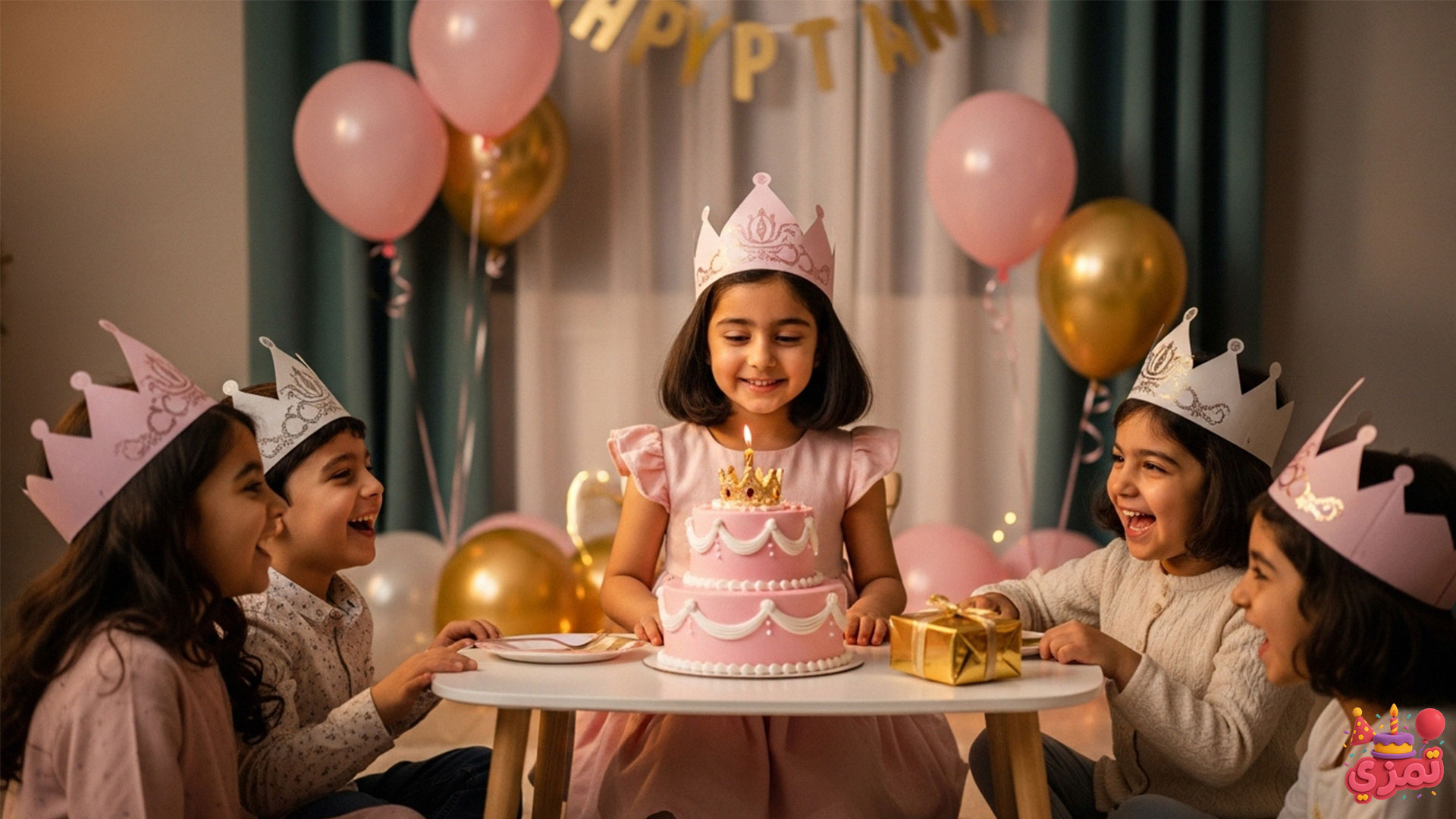 تم پرنسسی ساده برای تولد دخترانه