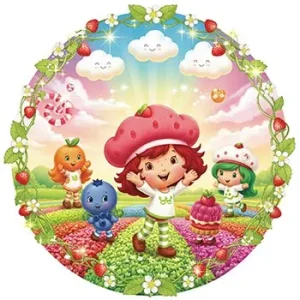 تم تولد دخترانه توت فرنگی با شخصیت کارتونی و رنگ‌های شاد