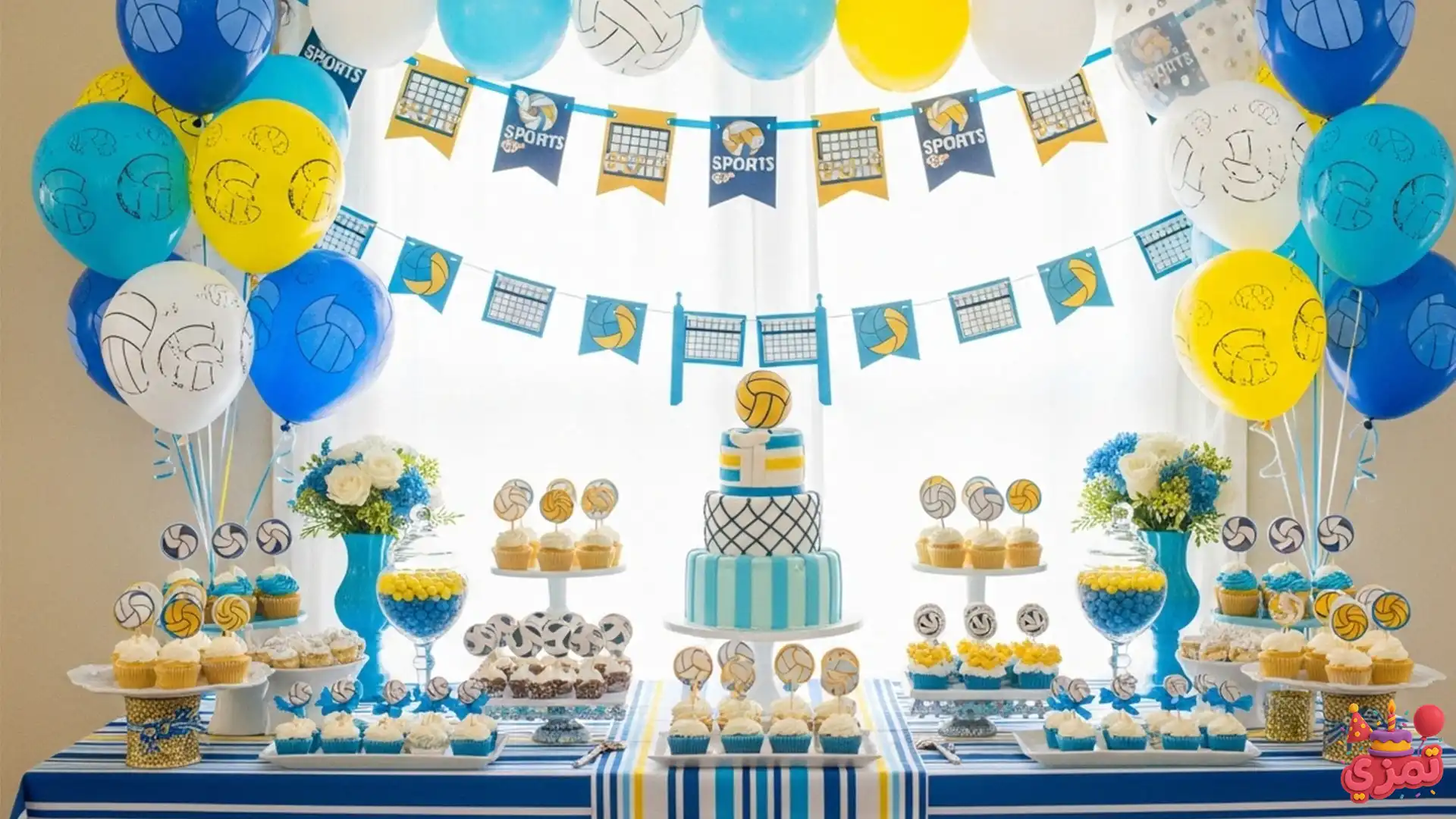 دکوراسیون تم تولد دخترانه والیبال