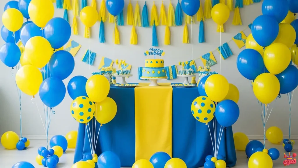 تم تولد پسرانه زرد و آبی