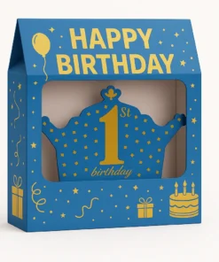 پک تولد تم آبی طلایی برای جشن تولد یک سالگی