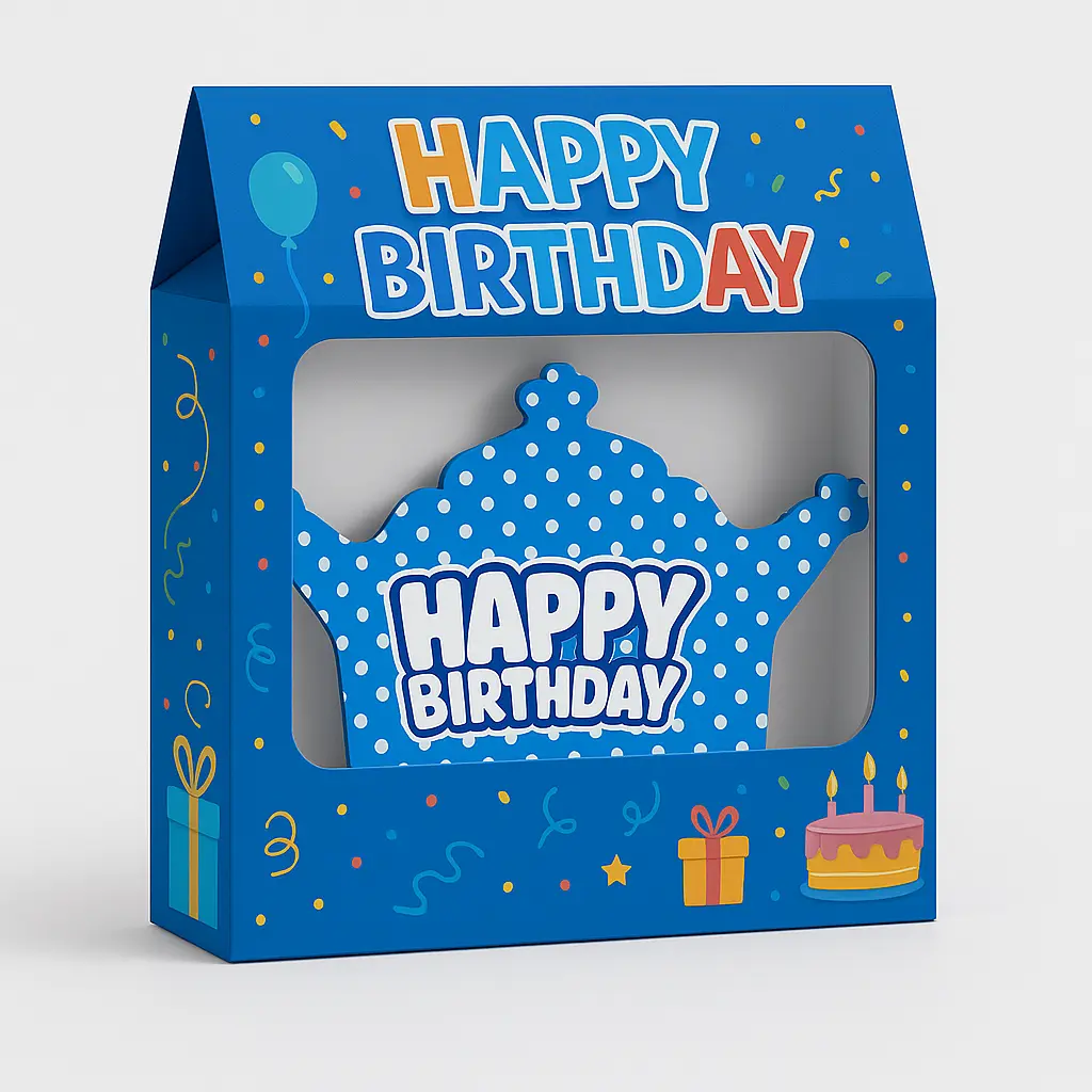 پک تم تولد خالدار آبی با متن Happy Birthday