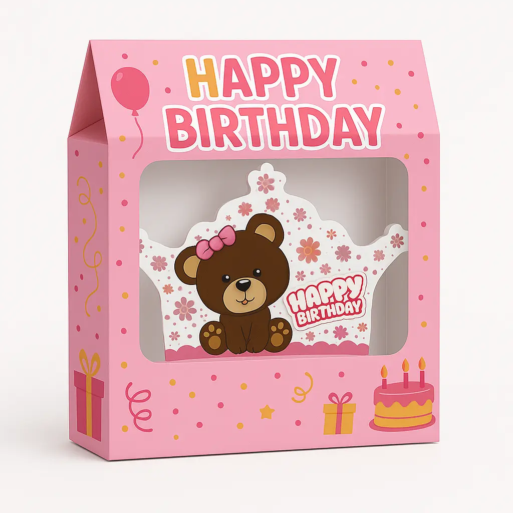 پک تم تولد تدی دختر با رنگ صورتی