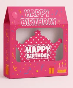 پک تم تولد خالدار صورتی با متن Happy Birthday