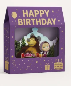 پک تم تولد ماشا و میشا با رنگ بنفش