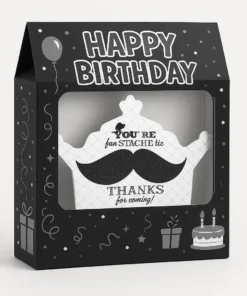 پک تم تولد سبیل با طراحی مشکی و سفید