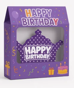 پک تم تولد خالدار بنفش با متن Happy Birthday