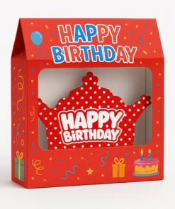 پک تم تولد خالدار قرمز با متن Happy Birthday