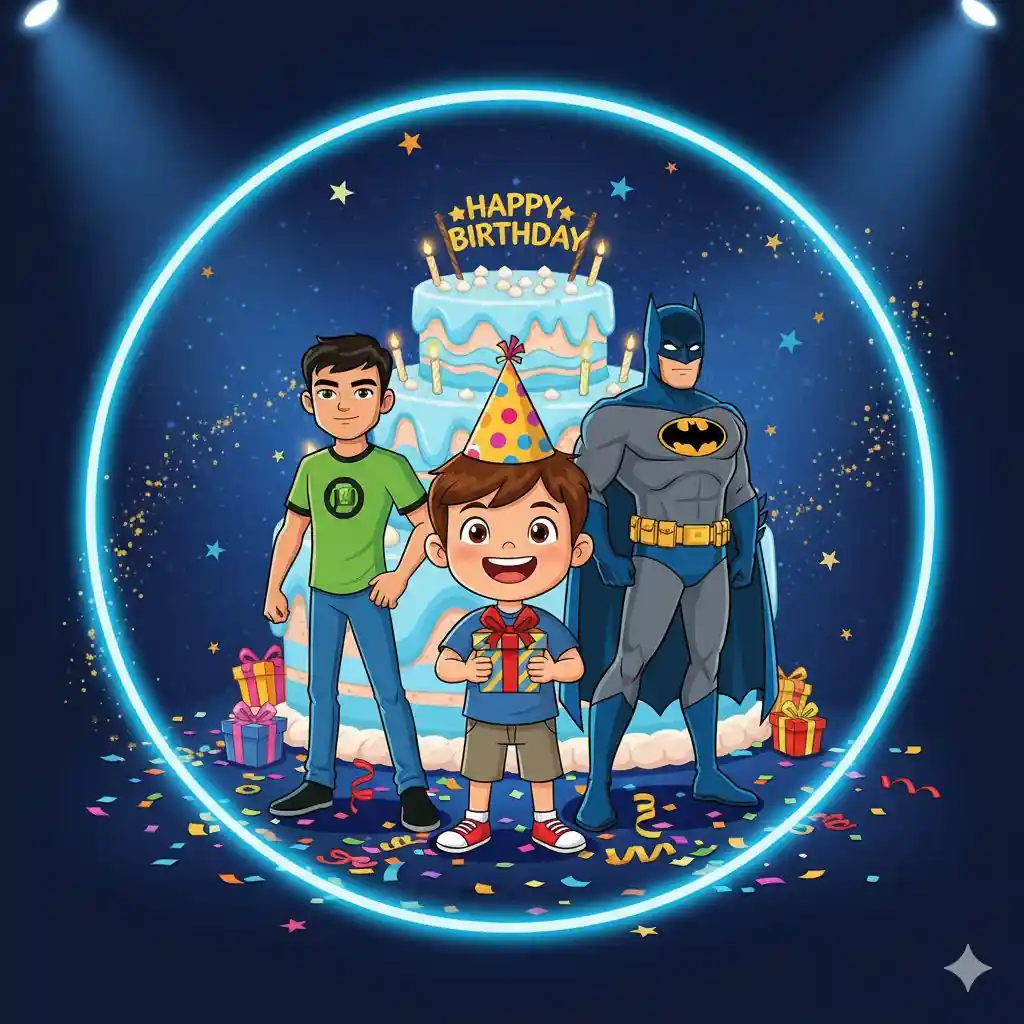 بنر دسته‌بندی تم تولد پسرانه با طرح ابرقهرمانان در فروشگاه تم تولد تمزی