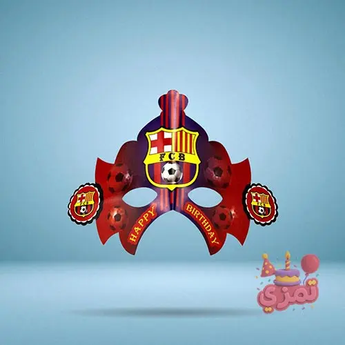 عینک کاغذی آبی و اناری با لوگوی بارسلونا