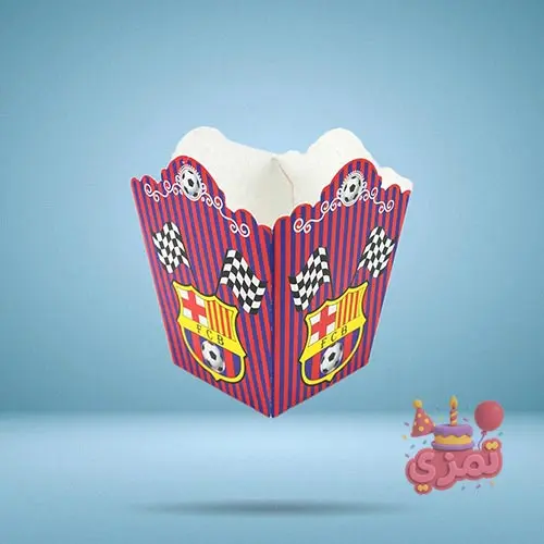 پاکت پاپکورن فوتبالی با لوگوی بارسلونا