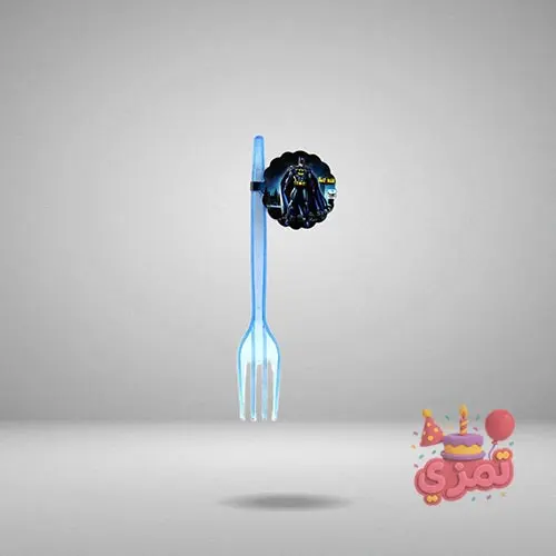 چنگال یکبار مصرف مشکی و زرد با طرح بتمن