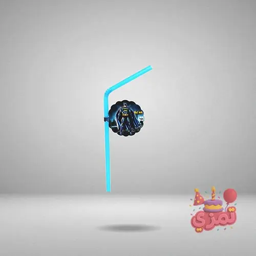 نی نوشیدنی مشکی و زرد با طرح بتمن