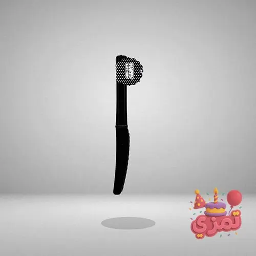 چاقوی یکبار مصرف مشکی با طرح خالدار سفید