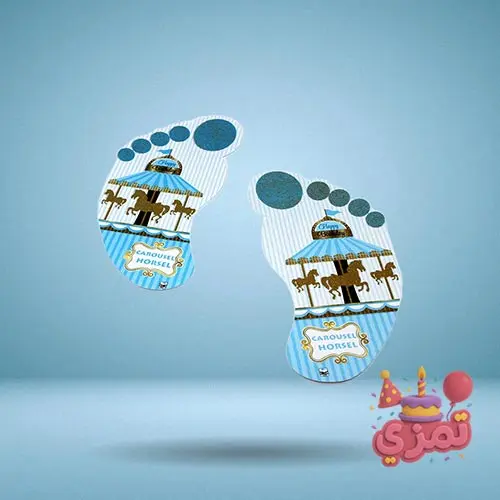 استیکر ردپا آبی با طرح کراسل