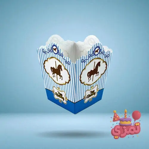 پاکت پاپکورن آبی با طرح کراسل