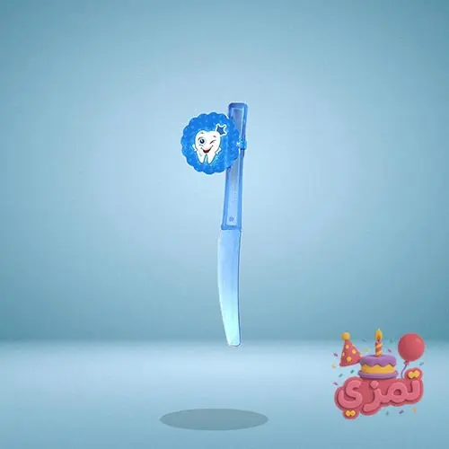 چاقوی یکبار مصرف آبی با طرح دندونی