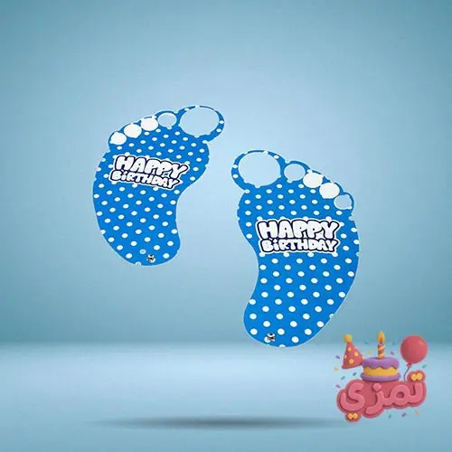 استیکر ردپا آبی با طرح خالدار سفید